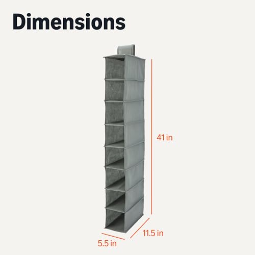 Amazon Basics 8-Tier Hanging Closet Shelf Shoe Organizer, Space - Image 3