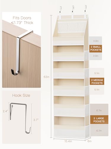 Criusia Over the Door Organizer, 6-Shelf Closet Hanging Storage - Image 3