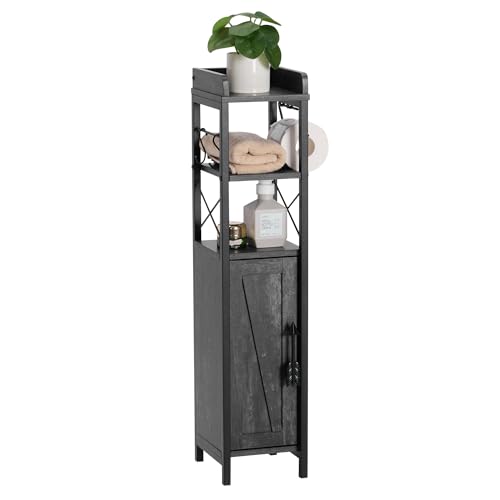 VECELO Small Bathroom Cabinet, Slim Toilet Paper Holder - Image 2