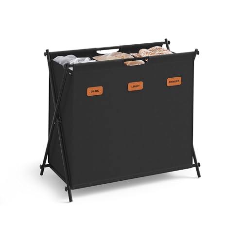 SONGMICS Laundry Hamper, 35.6 Gal. 3 Sections - Image 2