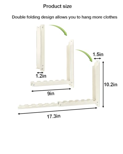 Folding Clothes Drying Rack Wall Mounted for Laundry 2 Pack - Image 4