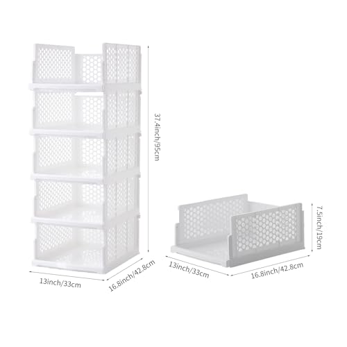 Pull-out Plastic Storage Basket,Stackable Closet | Home Organization - Image 4