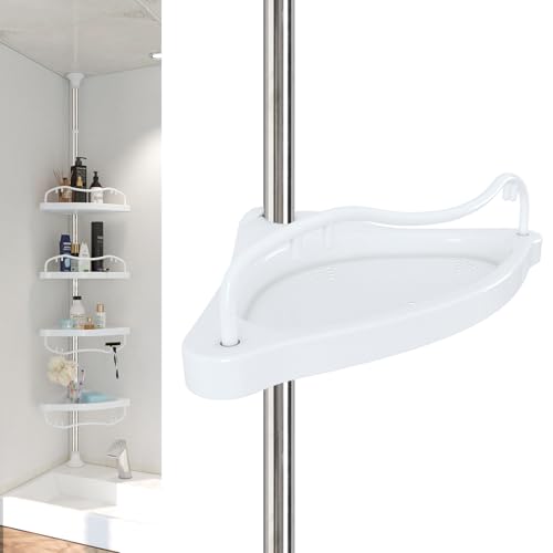 Corner Shower Caddy Tension Pole, 4 Adjustable Shelv | All Products - Image 2