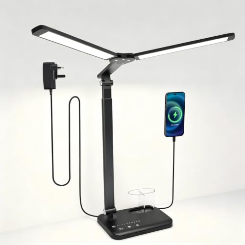Woputne LED Desk Lamp Dual Heads, Dual USB Port - Image 2