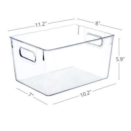 SKTEET Set of 8 Large Clear Plastic Storage Bins (8L), Storage - Image 7