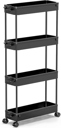 SPACEKEEPER Slim Rolling Storage Cart, 4 Tier Bathro | All Products - Image 2