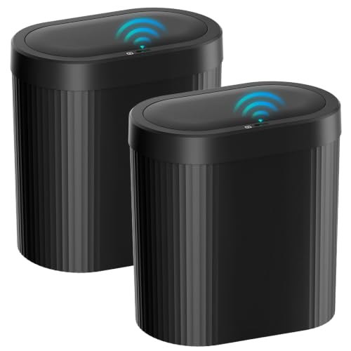 5 Gallon Motion Sensor Trash Can, Black Touchless Slim Garbage - Image 1