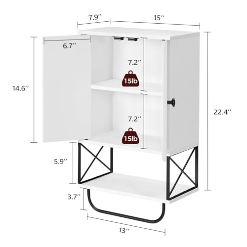 MAHANCRIS Bathroom Wall Cabinet with 2 Door | Home Organization - Image 4