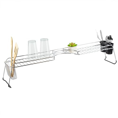 Over Sink Shelf, (Chrome) by Home Basics | Steel Over The Kitchen - Image 2