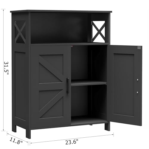 Homhedy Farmhouse Bathroom Storage Cabinet with Doors - Image 4