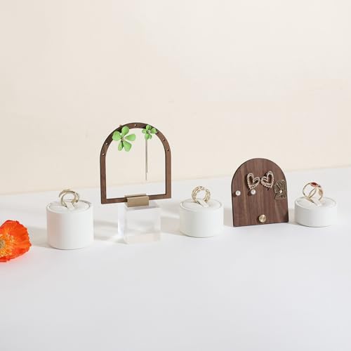 3pcs White Ring Display Stand for Selling, PU Leathe | All Products - Image 4