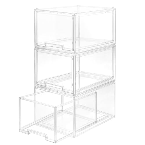 AZ.MIFENO Large Clear Stackable Storage Drawers, Pull-Out Drawer - Image 2