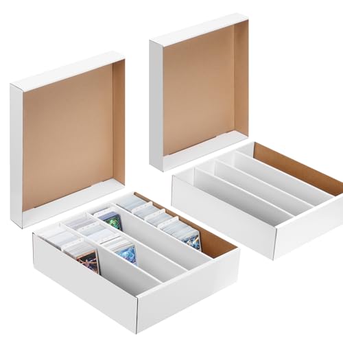 2 Pack Cardboard Card Storage Box, Bulk Card Storage Box 4 Row - Image 2