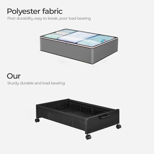 FOUCSSOMEI Under Bed Storage with Wheels, Wooden Under Bed - Image 6