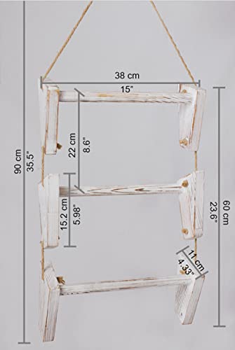 Blanket Ladder. 3-Tier Wall Hanging. Towel Holder. Quilt - Image 4