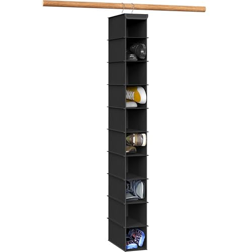 Simple Houseware 10 Shelves Closet Hanging Shoe Organizer, Black - Image 2