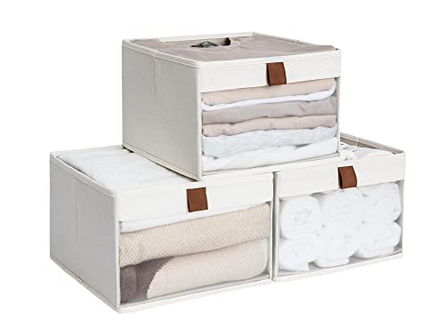 StorageWorks Closet Organizer Bin with Clear Window, Beige - Image 5