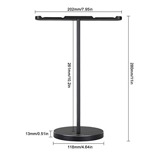 Double Headphones Stand, Aluminum Alloy Desk 3 Headsets - Image 7