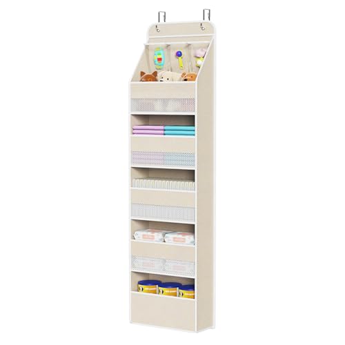 Univivi Over the Door Organizer for Baby Nursery, Beige Pattern - Image 2