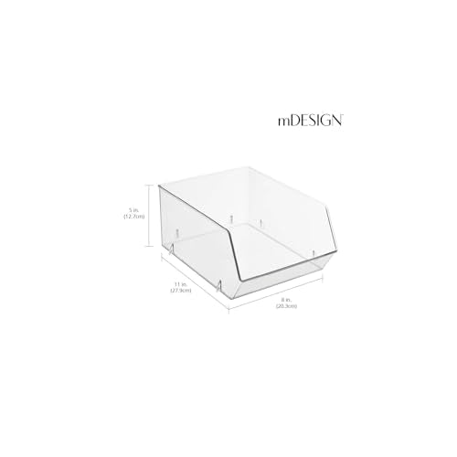 mDesign Plastic Stacking Food Storage Bin for Kitchen - Image 4