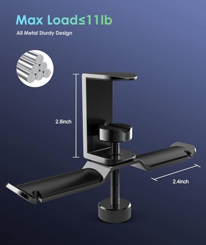 6amLifestyle Dual Rotatable Headphone Stand Hanger Under - Image 4