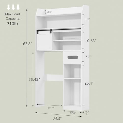 VECELO Over The Toilet Storage Cabinet with Sliding Doors - Image 3