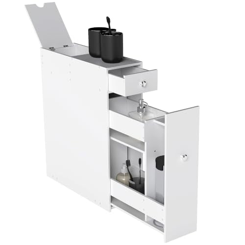 HOMCOM Bathroom Floor Organizer Free Standing Narrow - Image 2