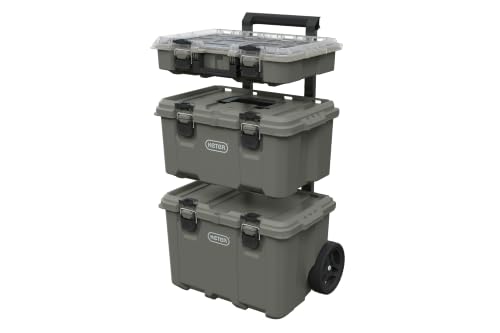 Keter Stack-N-Roll Outdoor Gear Organizer, 3-Piece Rolling - Image 2