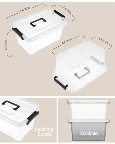 7Qt Clear Plastic Storage Bins with Lids,Transparent Design - Image 3