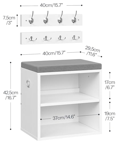 HOOBRO Shoe Storage Bench with Cushion, Entryway Bench - Image 4