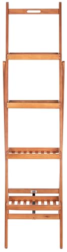 Safavieh Outdoor Collection Grenton Natural Brown 4-Tier Shelf - Image 2