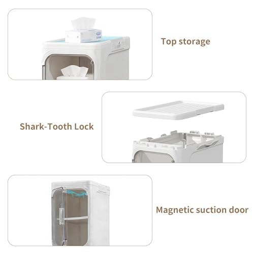2-Tier Narrow Storage Cabinet Slim Bathroom Skinny | Home Organization - Image 6