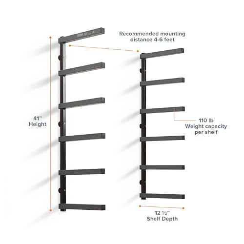 BORA Wood Rack, 6-Level Wall Mount Lumber Storage Rack - Image 3