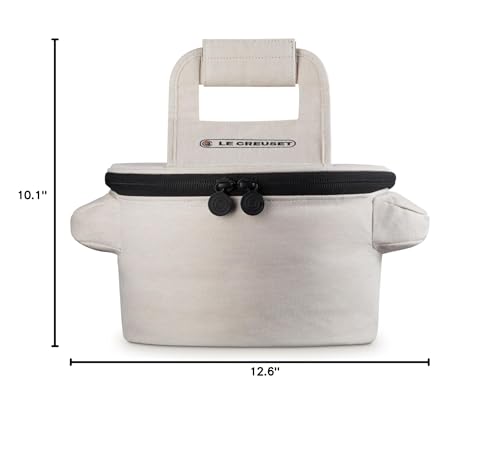 Le Creuset Small Round Tote Bag, Ecru - Image 4