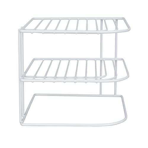 Home Basics 3-Tier Kitchen Corner Counter Shelf and Cabinet - Image 2