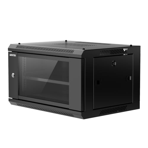 6U Wall Mount Server Rack Enclosure with Locking Glass Door - Image 2