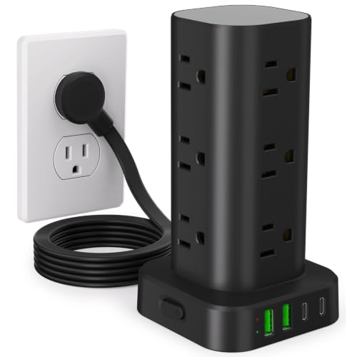 6FT Power Strip Tower Surge Protector, 12 Wide Space | All Products - Image 2