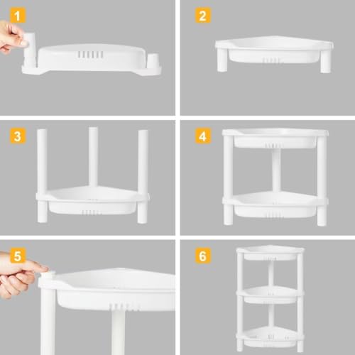 ELYKEN Corner Shower Caddy Standing, 4 Tier Plastic | All Products - Image 7