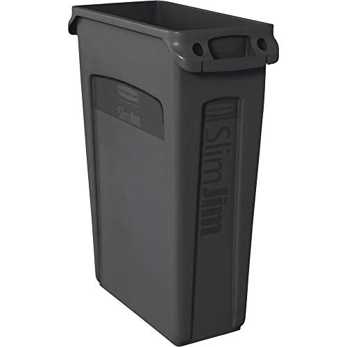 Rubbermaid Commercial Products Slim Jim Can, Black - Image 1