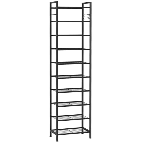 usikey 10 Tiers Narrow Shoe Rack 20-30 Pairs, Sturdy Metal - Image 2
