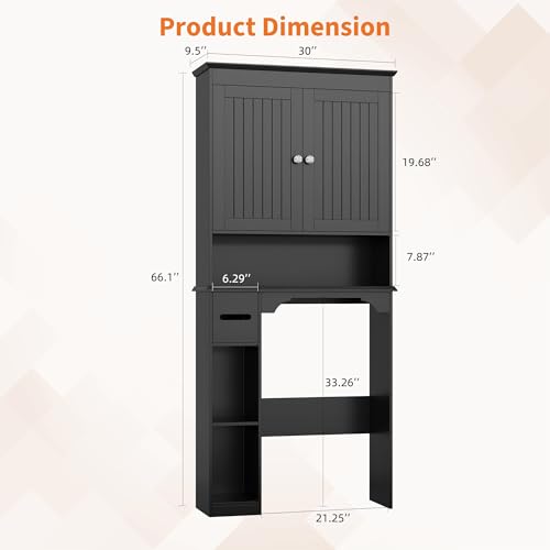 IDEALHOUSE 23.6 Inches Wide Toilet Rack with Over | Home Organization - Image 3