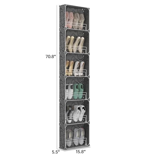 MAGINELS 6 Tier Shoe Rack Organizer with Cover, Slim | All Products - Image 3