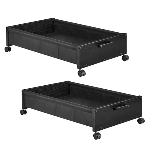 FOUCSSOMEI Under Bed Storage with Wheels, Wooden Under Bed - Image 2