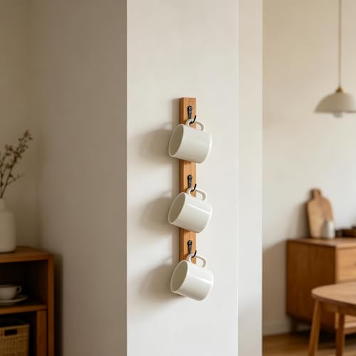 Yohsnor Wall Mounted Coffee Cup Rack - Stylish Space Saving Mug - Image 6