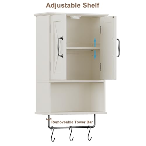 ChooChoo Small Medicine Cabinet with Towel Bar, Hanging Storage - Image 6