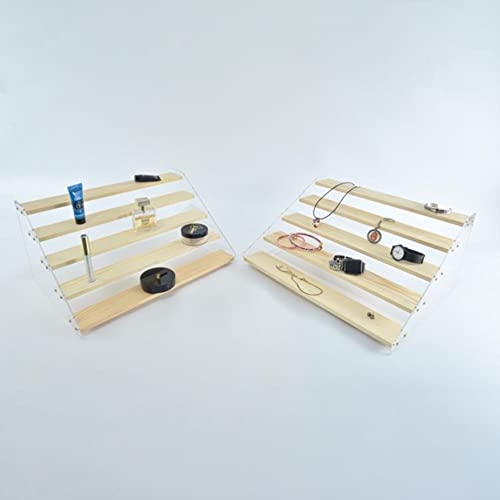 5 Tier Acrylic Display Stand for Figures, Wooden Risers - Image 7