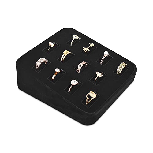 MOOCA 12 Slots Ring Tray Display, Slotted Ring Showcase - Image 2