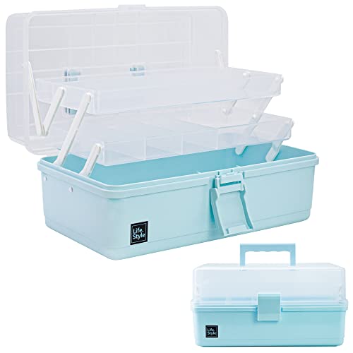 Creahaus 13 inch Art Craft Organizer Storage Box with 3 - Image 2
