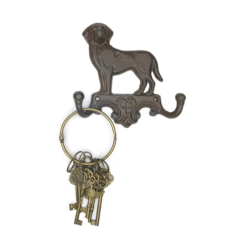 Cast Iron Wall Hooks, Dog Leash Holder with Dual Hangers - Image 5