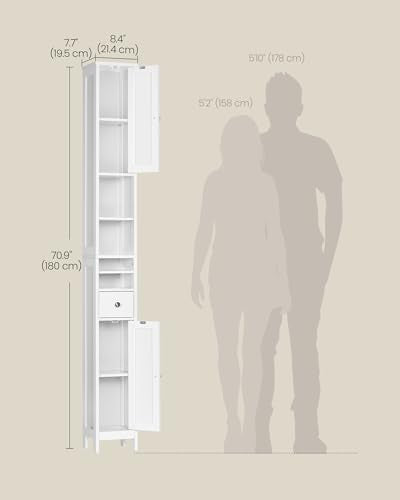 VASAGLE Tall Bathroom Cabinet, Slim Freestanding - Image 4